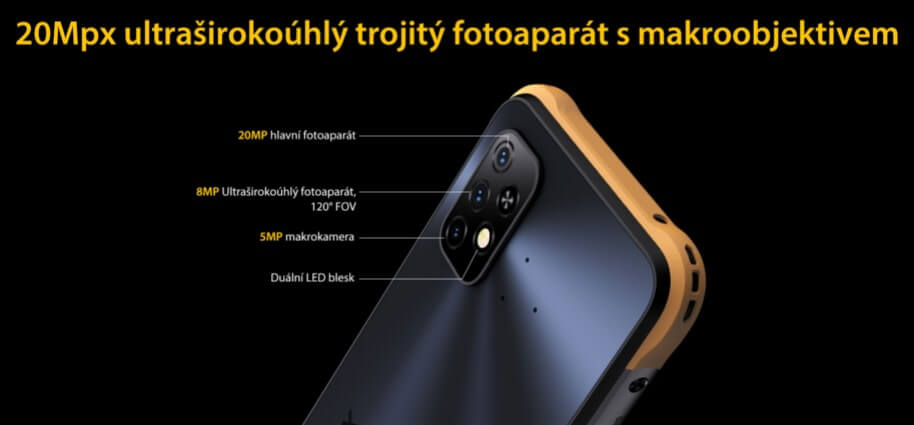 UMIDIGI BISON X10 parametry trojnásobné zadní kamery